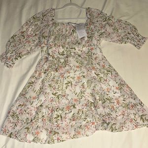 Exlura Dress Size L. Floral print with satin white slip. Fits true to size
